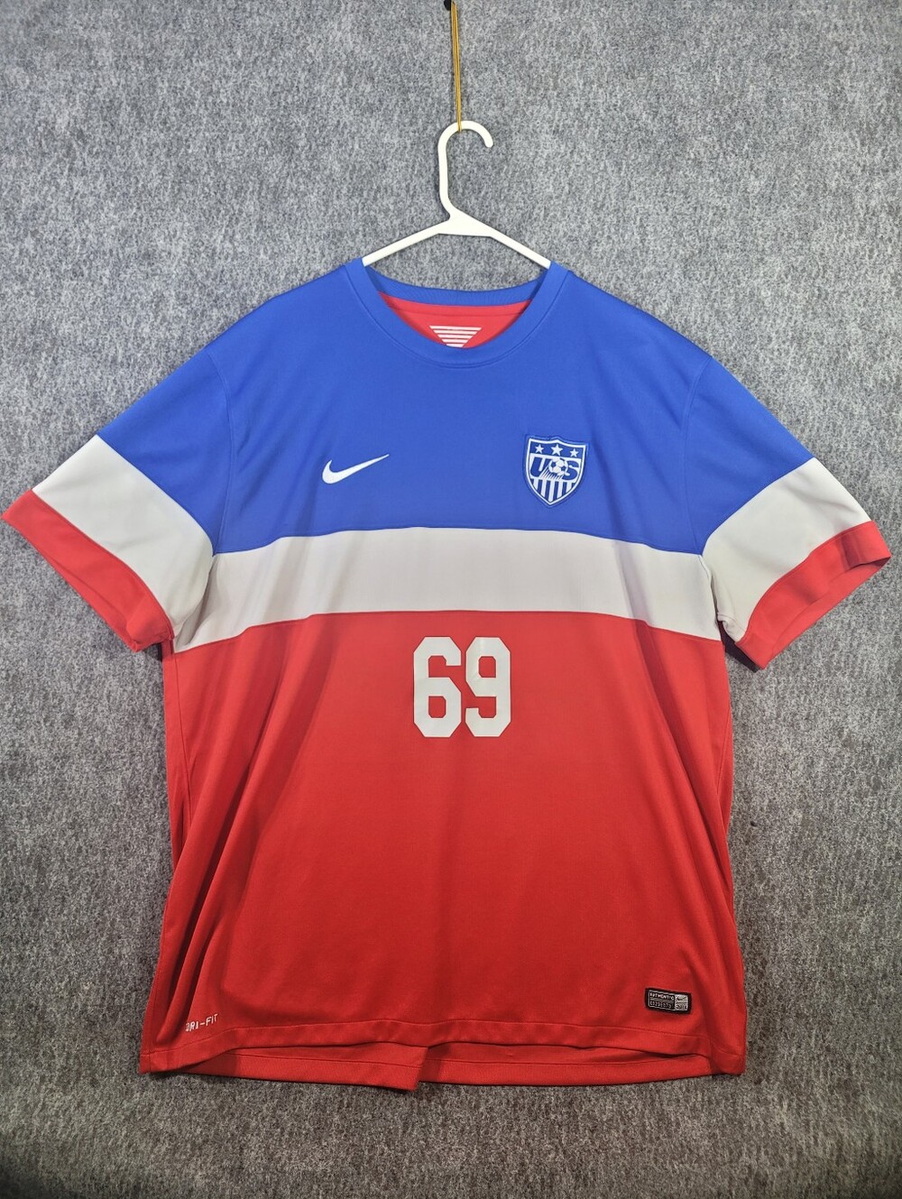 Nike USA Soccer Jersey 2014 World Cup USMNT Bomb Pop Away XXL Sanchez 69 Custom